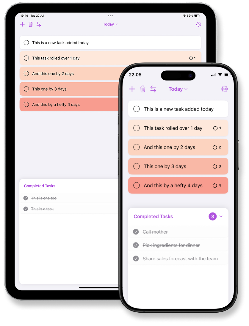 Rollover app screenshot